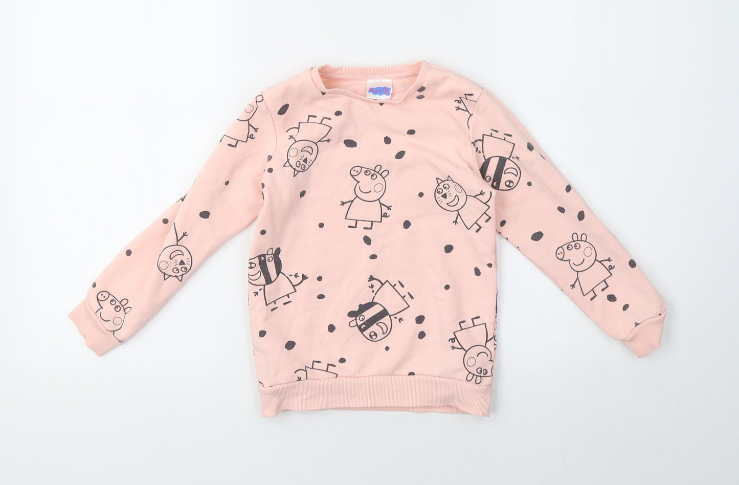 George Girls Pink Polka Dot  Pullover Sweatshirt Size 5-6 Years  - Peppa Pig