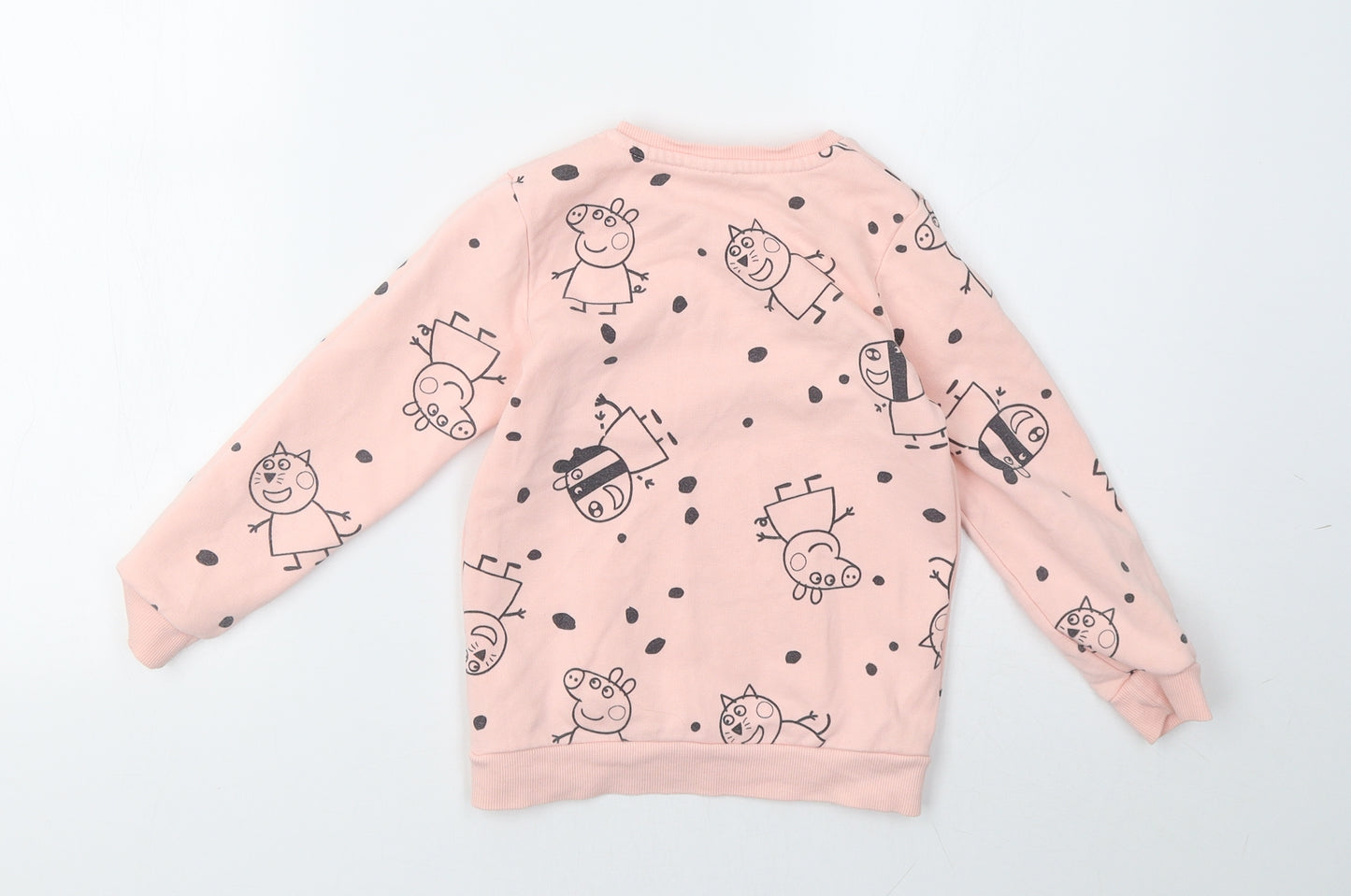 George Girls Pink Polka Dot  Pullover Sweatshirt Size 5-6 Years  - Peppa Pig