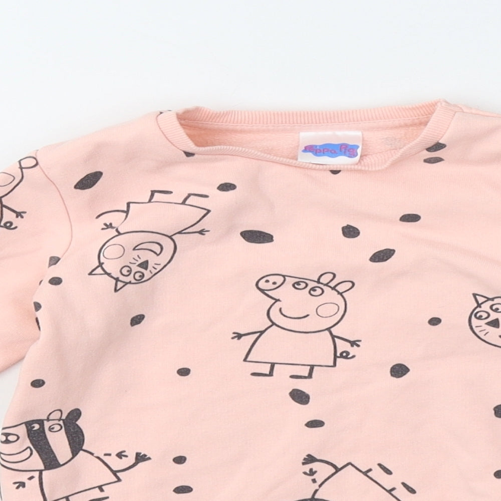 George Girls Pink Polka Dot  Pullover Sweatshirt Size 5-6 Years  - Peppa Pig