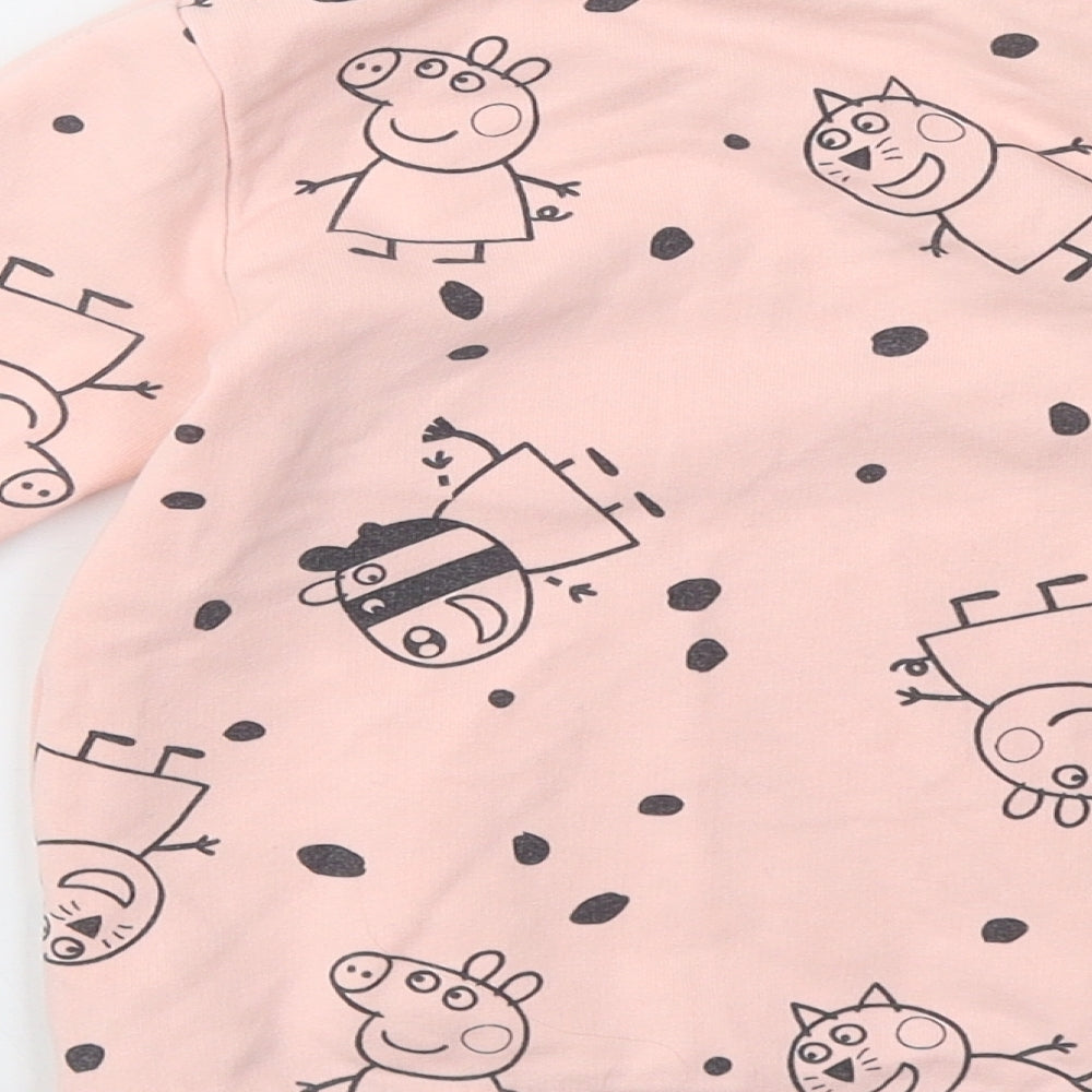 George Girls Pink Polka Dot  Pullover Sweatshirt Size 5-6 Years  - Peppa Pig
