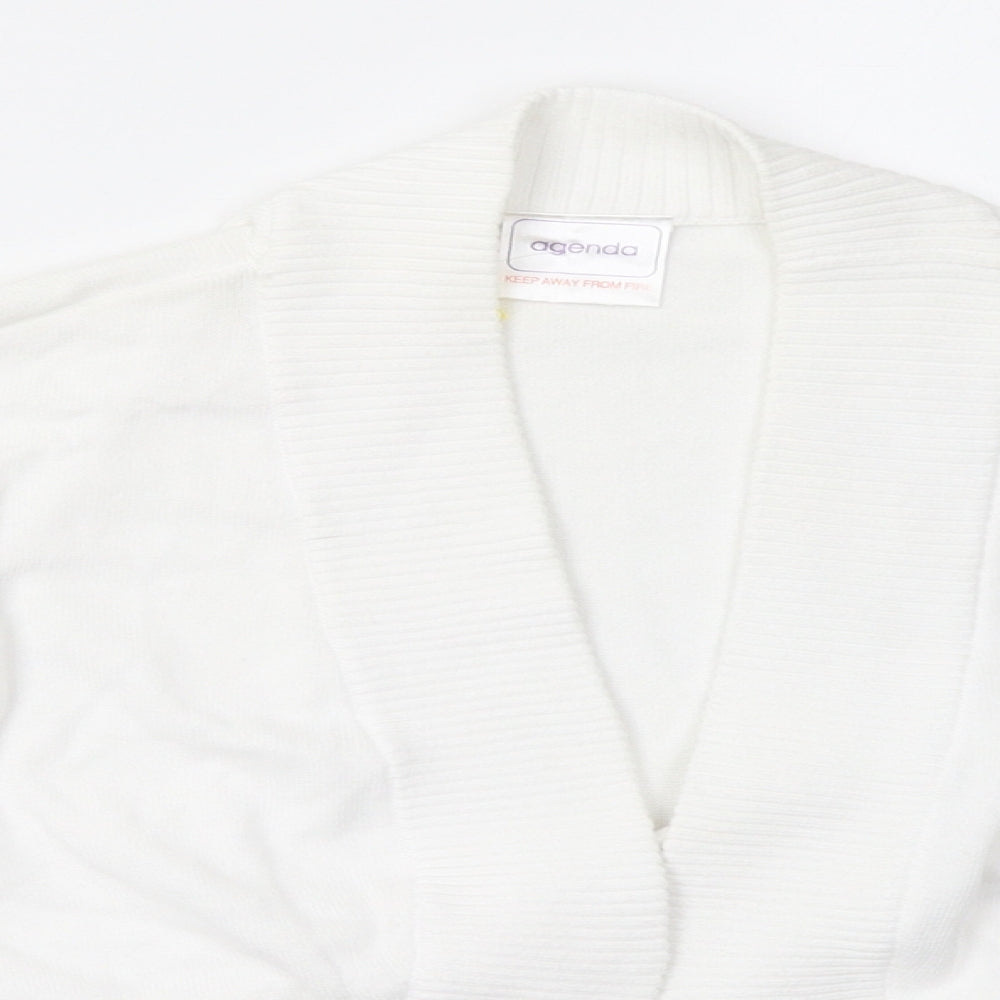 Agenda Womens White   Cardigan Jumper Size 16
