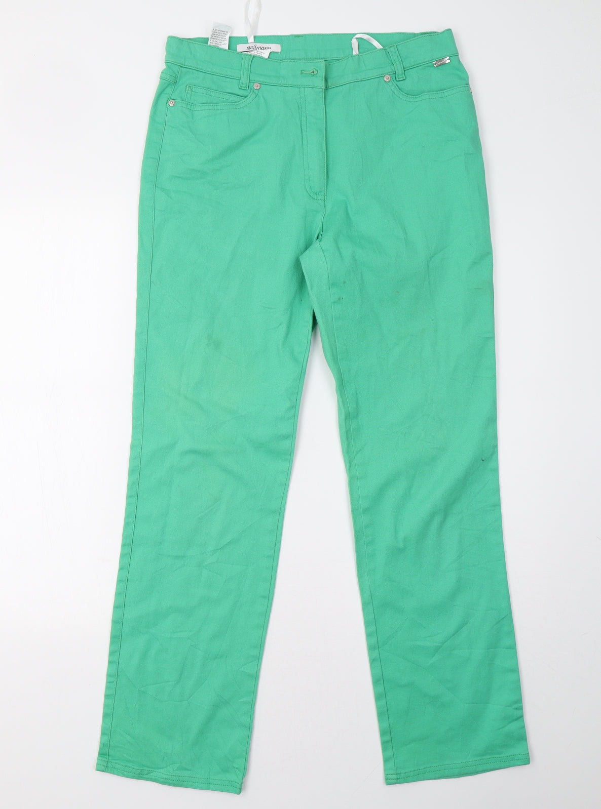 Steilmann Womens Green  Denim Straight Jeans Size 14 L31 in