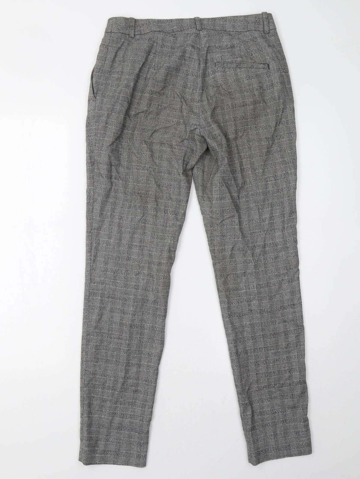 H&M Womens Grey Check  Trousers  Size 10 L30 in