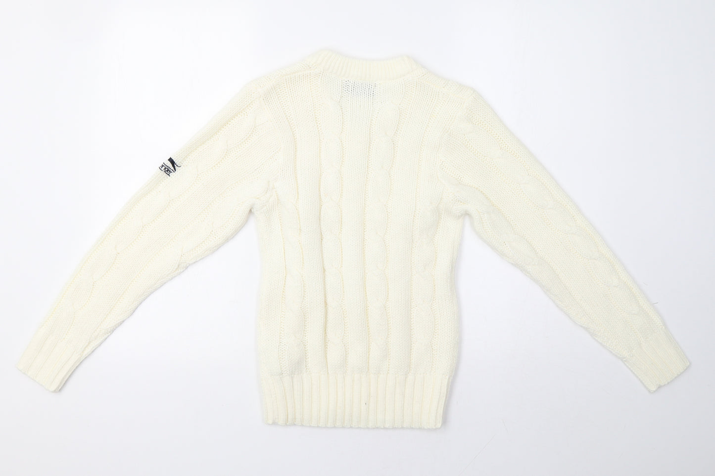 Slazenger Boys White  Knit Pullover Sweatshirt Size 11-12 Years