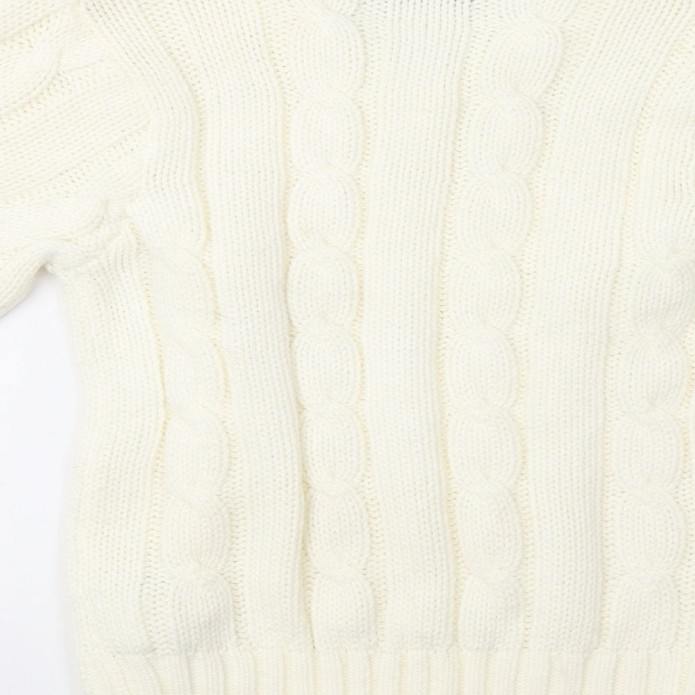 Slazenger Boys White  Knit Pullover Sweatshirt Size 11-12 Years
