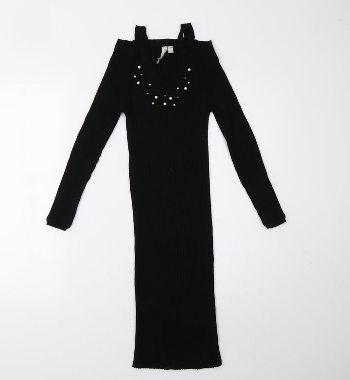 Body Flirt Womens Black Knit Bodycon Size S