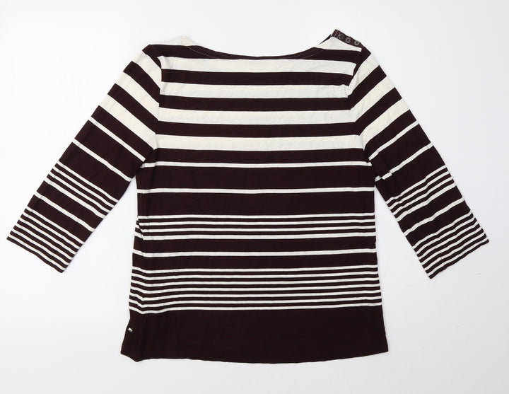 Debenhams Womens Purple Striped  Pullover Sweatshirt Size 14