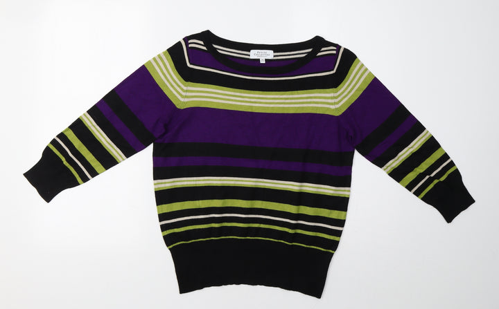 Debenhams Womens Purple Striped  Pullover Sweatshirt Size 14