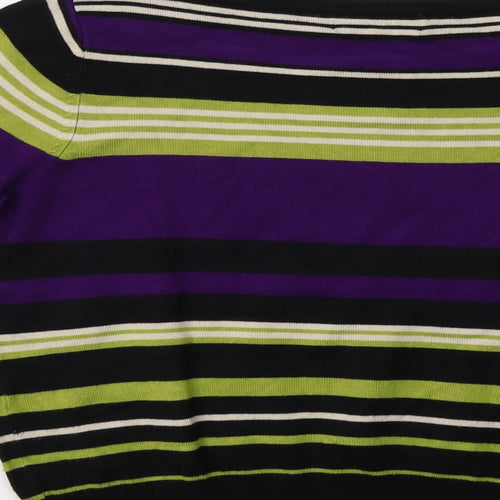 Debenhams Womens Purple Striped  Pullover Sweatshirt Size 14