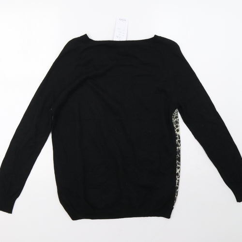 Marks and Spencer Womens Black Animal Print  Pullover Sweatshirt Size 6