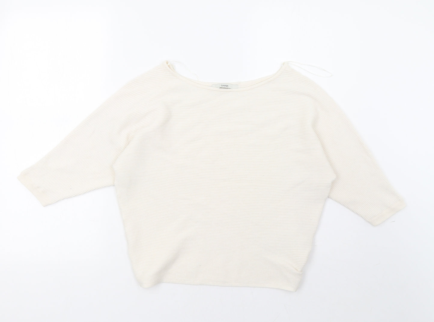 George Womens White   Pullover Sweatshirt Size S