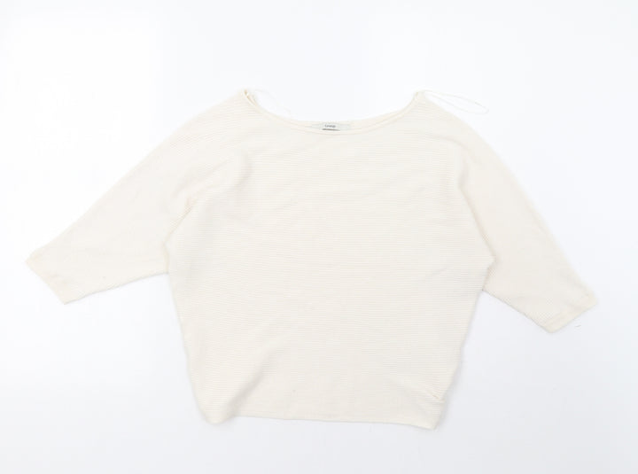 George Womens White   Pullover Sweatshirt Size S
