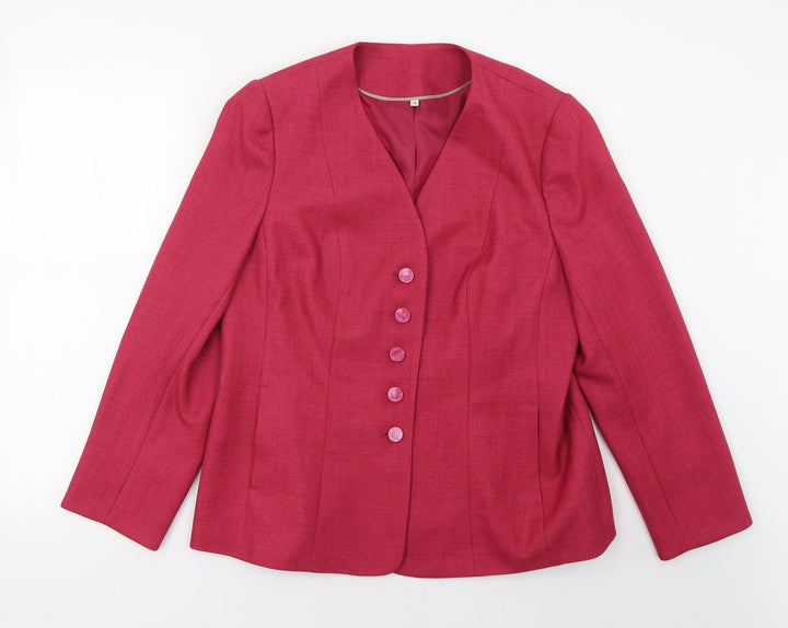 EWM Womens Pink Jacket Blazer Size 14