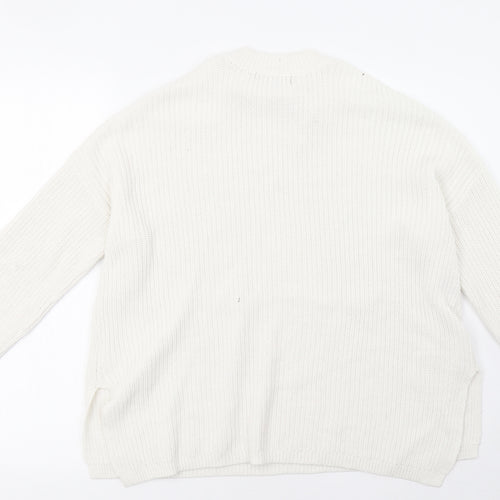 New Look Womens White   Pullover Sweatshirt Size S