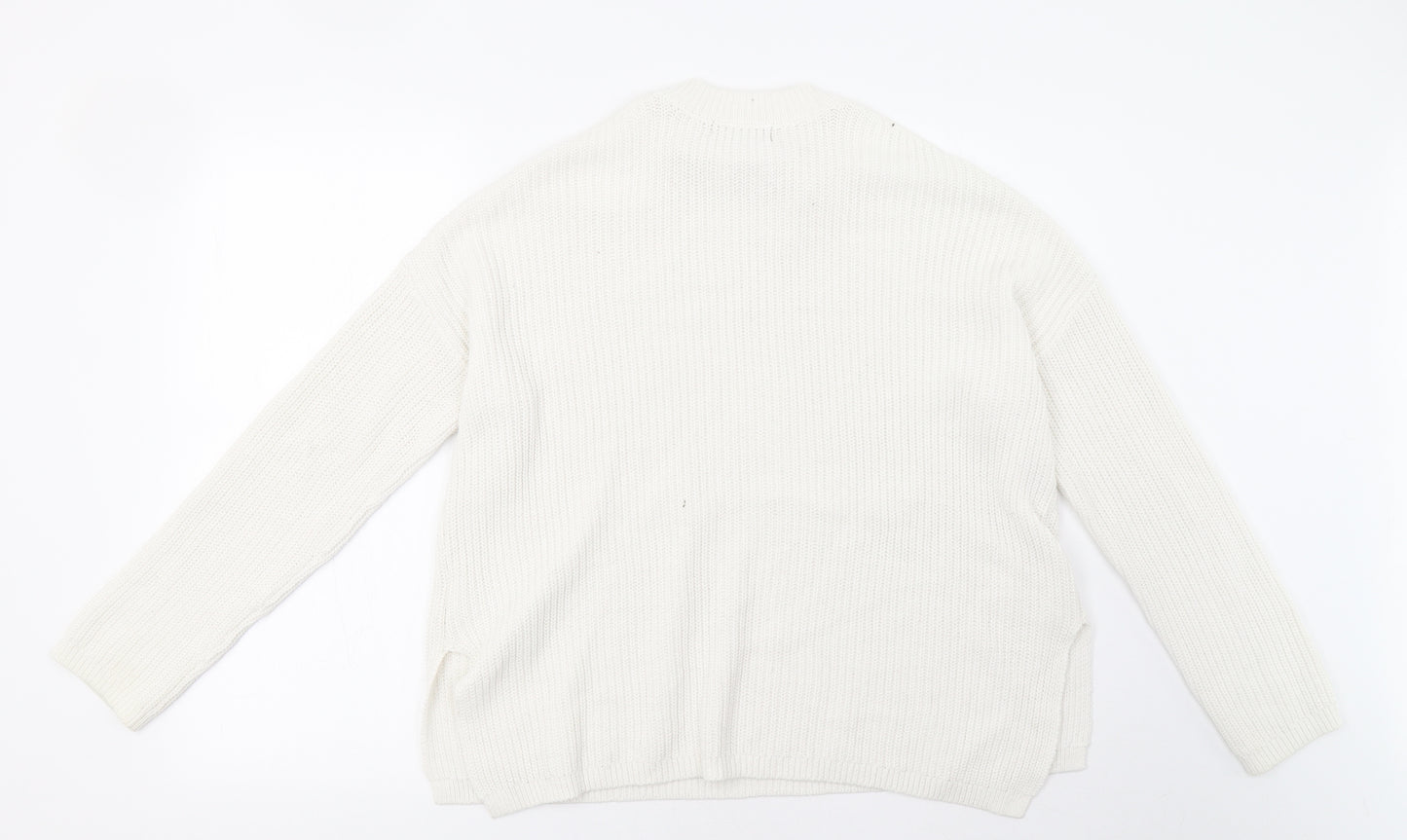 New Look Womens White   Pullover Sweatshirt Size S