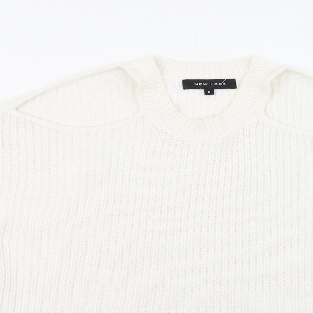 New Look Womens White   Pullover Sweatshirt Size S