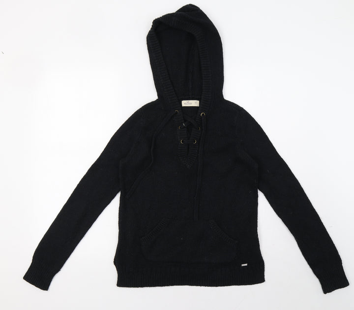 Hollister Womens Black Pullover Hoodie Size XS