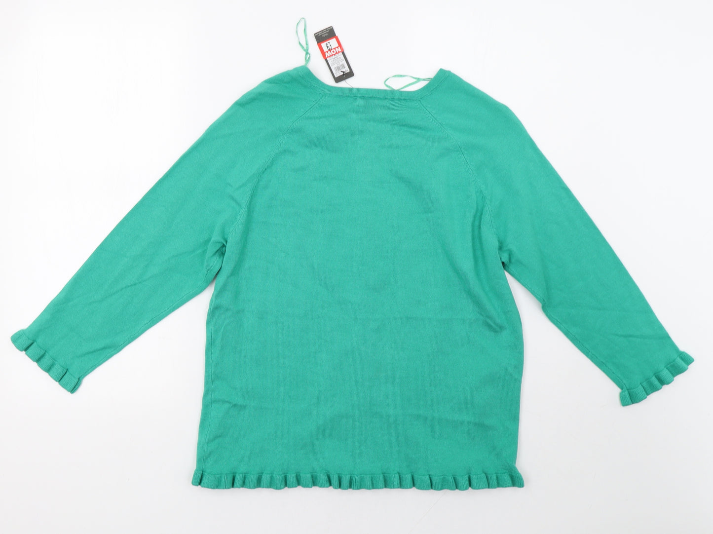 M&Co Womens Green  Knit Cardigan Jumper Size 16