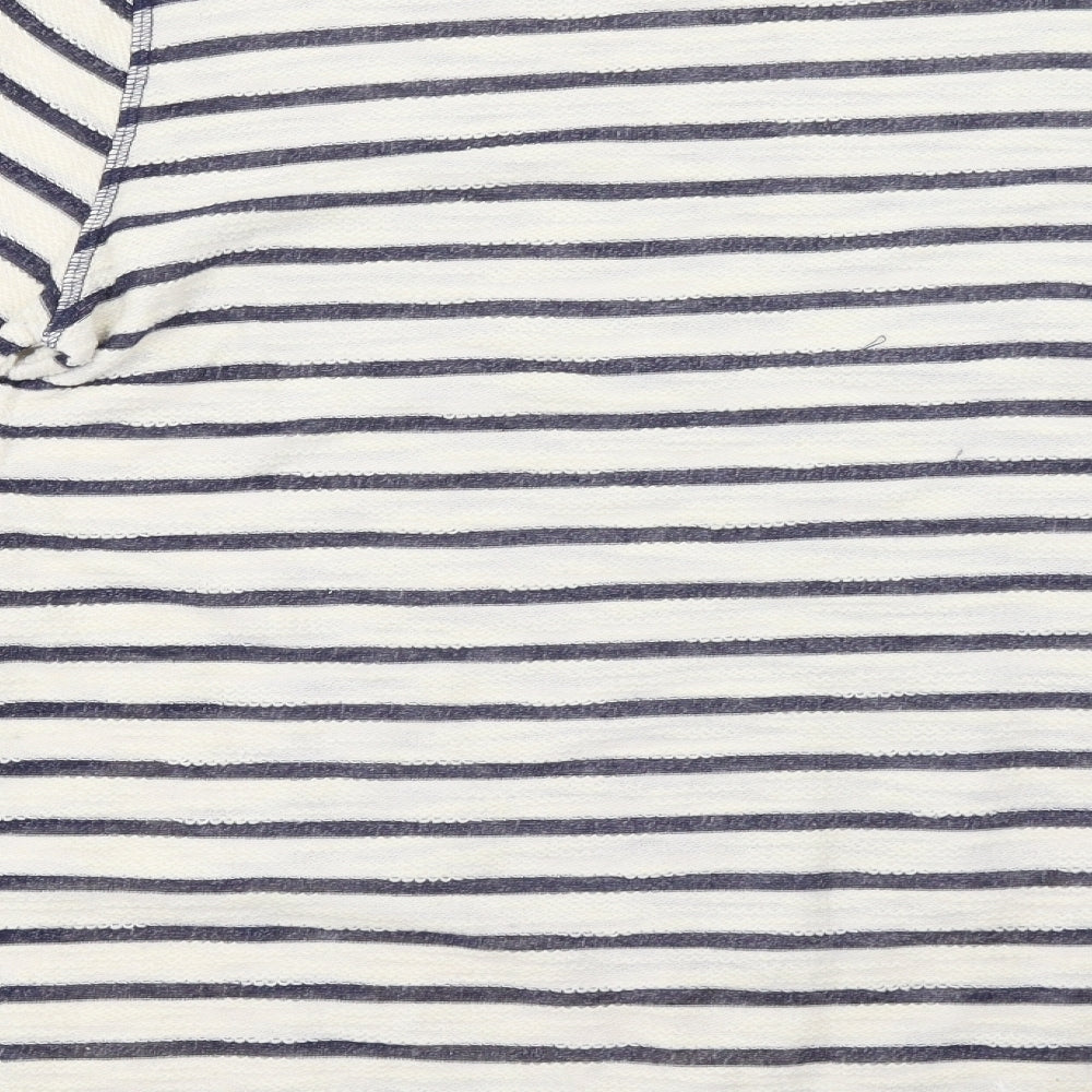 CASAMIA Womens White Striped  Pullover Sweatshirt Size M