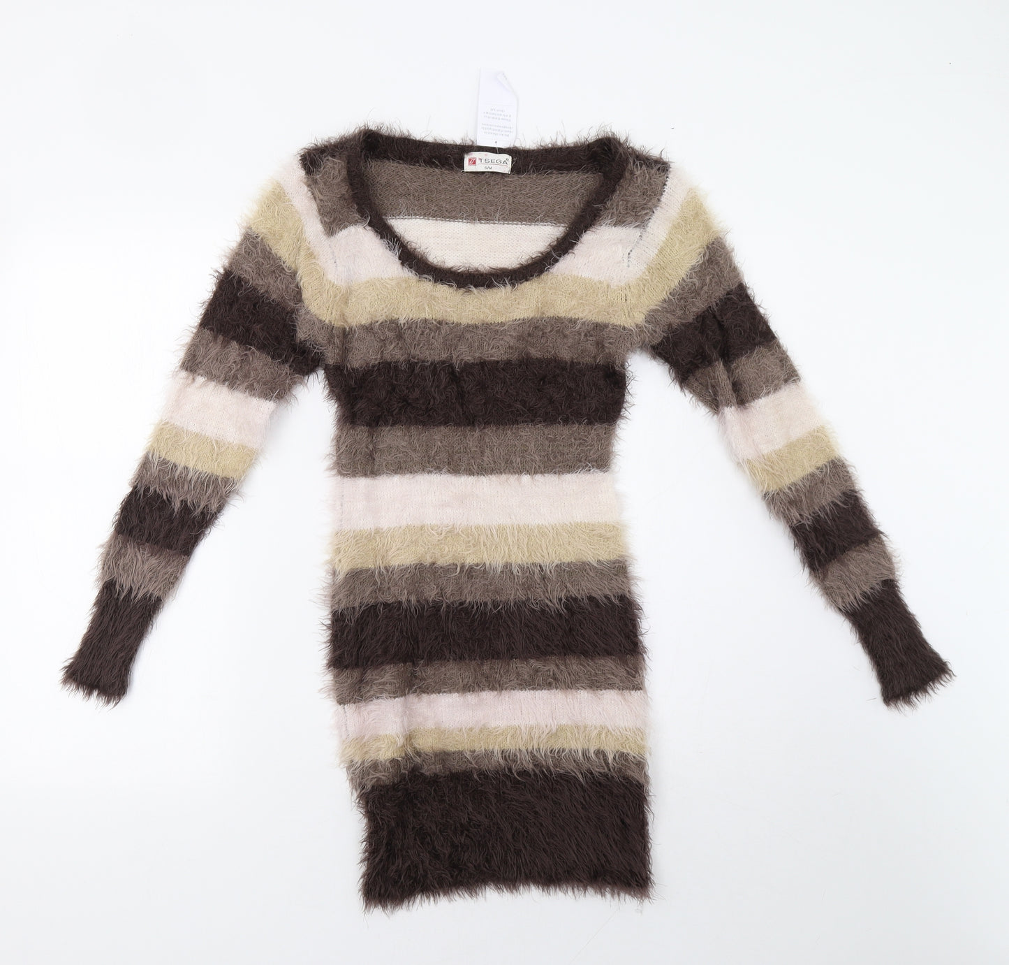 Tsega Womens Brown Striped  Bodycon  Size S