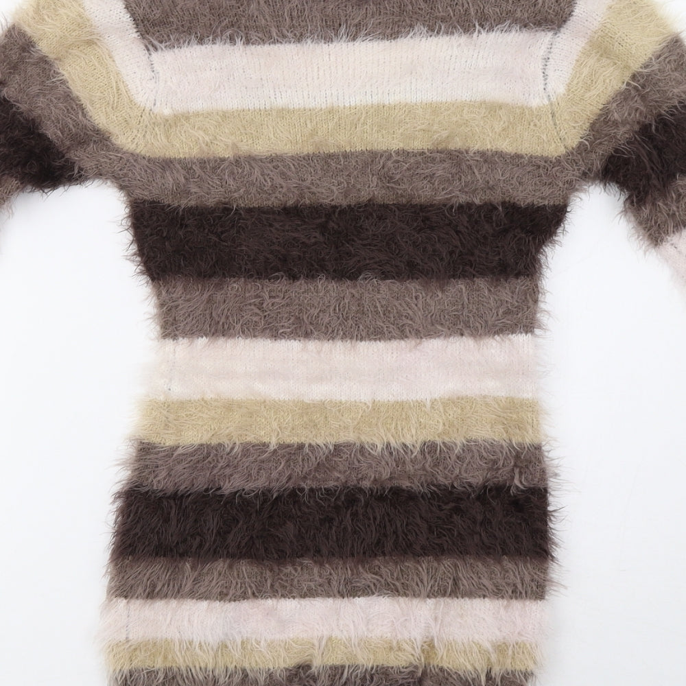 Tsega Womens Brown Striped  Bodycon  Size S