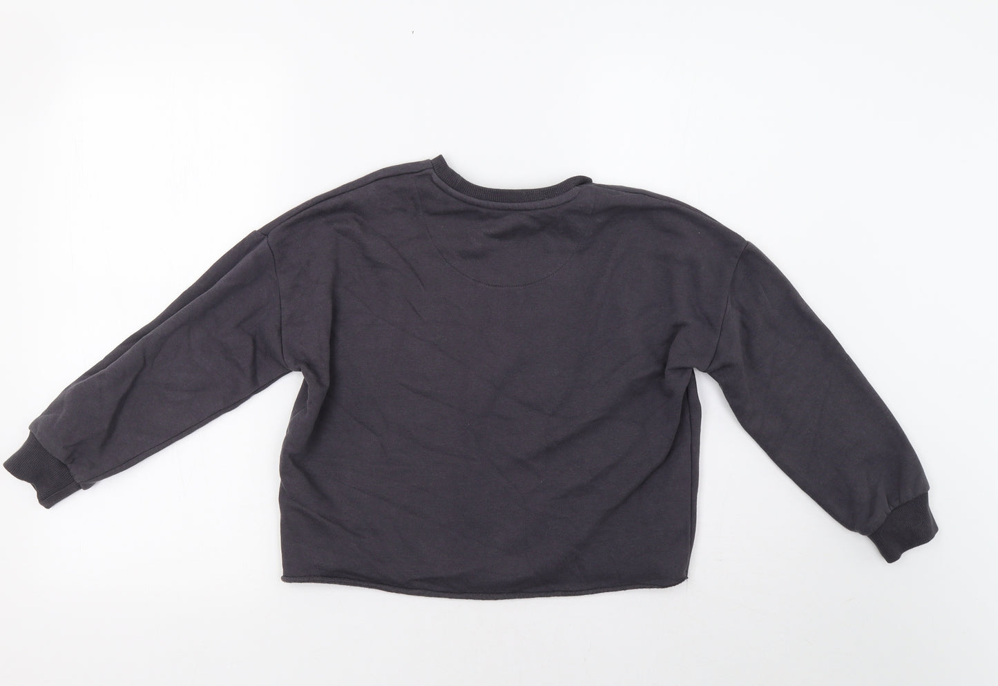F&F Girls Grey   Pullover Sweatshirt Size 8-9 Years  - Cropped
