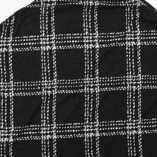 Select Womens Black Check  Pullover Sweatshirt Size 16
