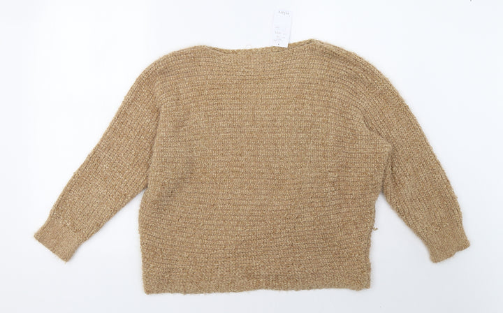 Preworn Womens Brown  Knit Pullover Sweatshirt Size 16