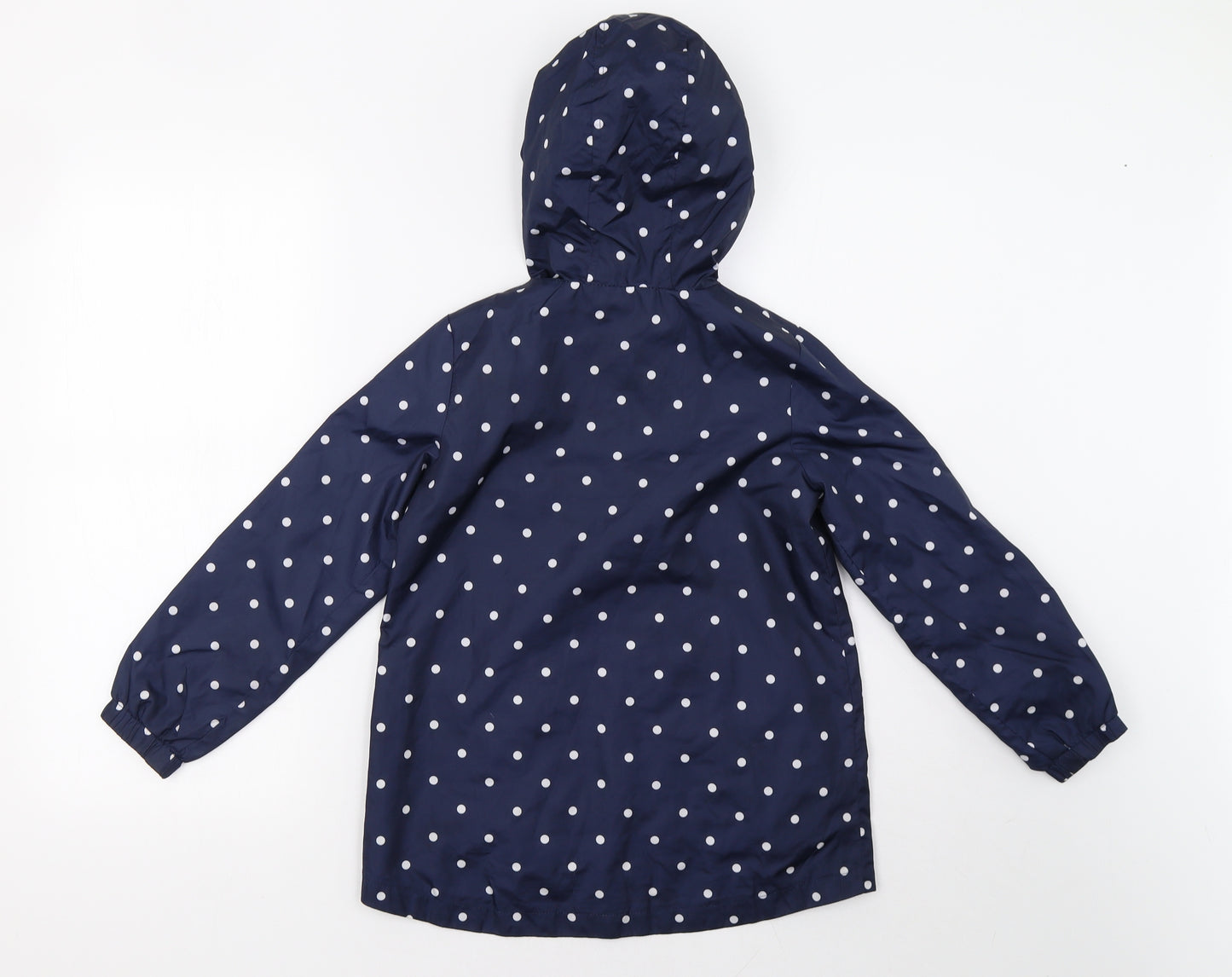 F&F Girls Blue Polka Dot  Basic Coat Coat Size 7-8 Years