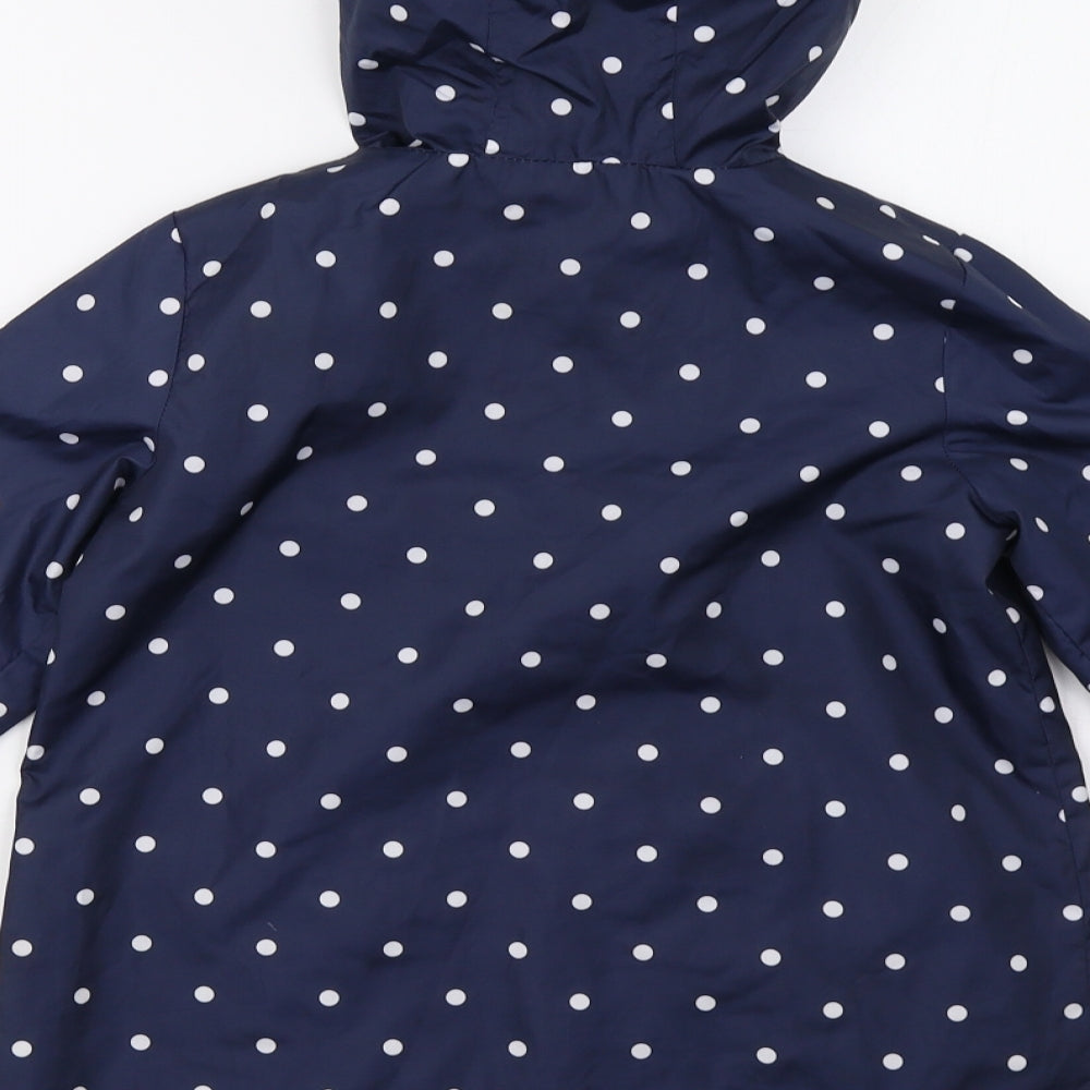 F&F Girls Blue Polka Dot  Basic Coat Coat Size 7-8 Years