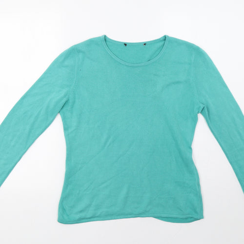 Preworn Womens Green  Knit Pullover Sweatshirt Size 14