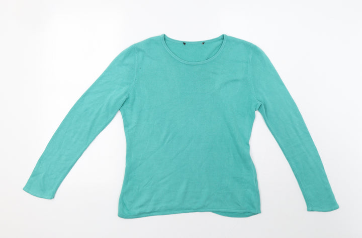 Preworn Womens Green Knit Pullover Sweatshirt Size 14