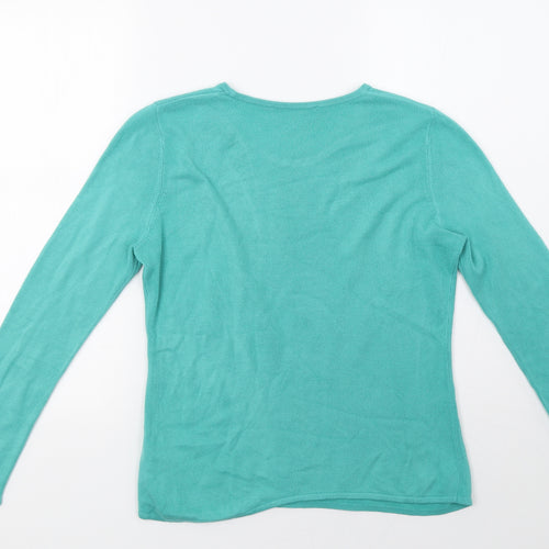 Preworn Womens Green  Knit Pullover Sweatshirt Size 14