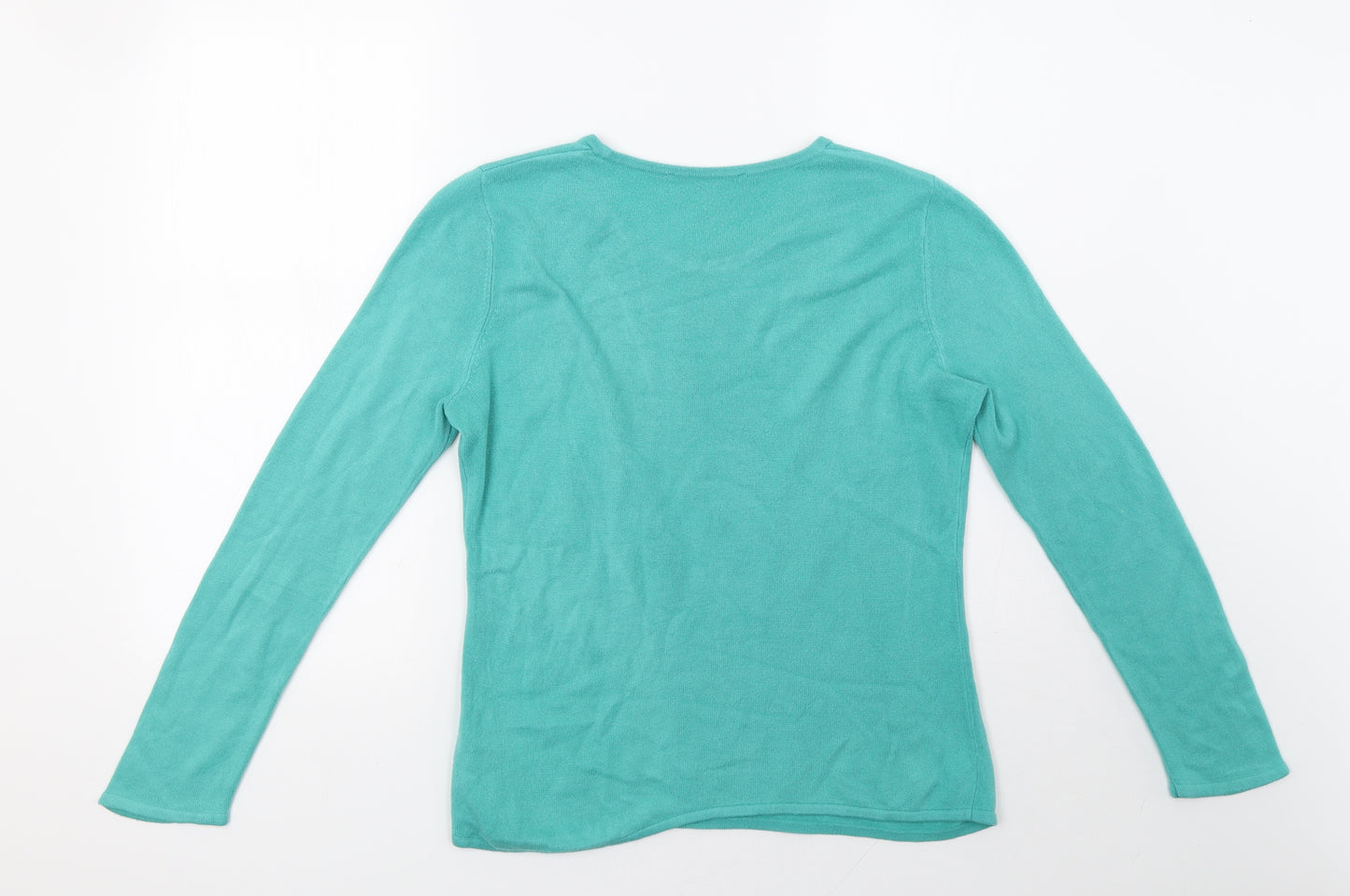 Preworn Womens Green  Knit Pullover Sweatshirt Size 14