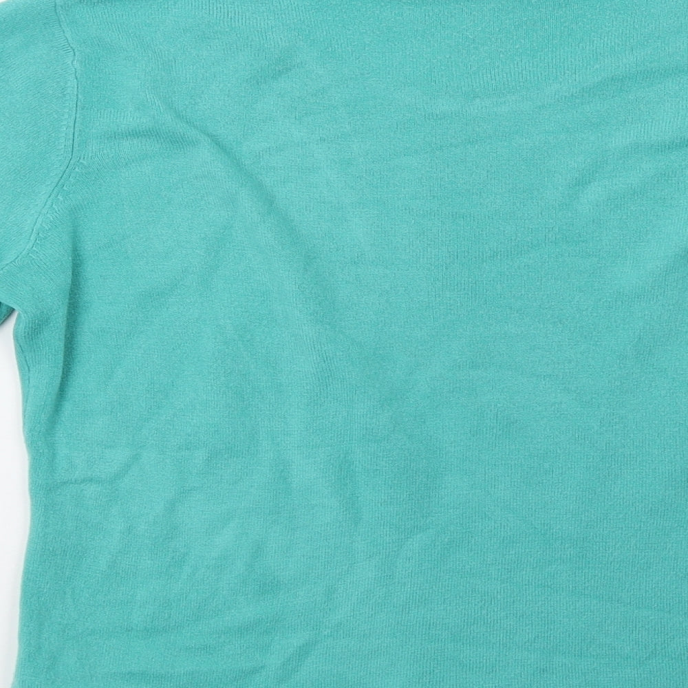 Preworn Womens Green  Knit Pullover Sweatshirt Size 14