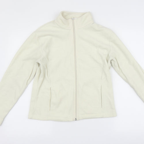 Marks and Spencer Womens White   Full Zip Jumper Size 14