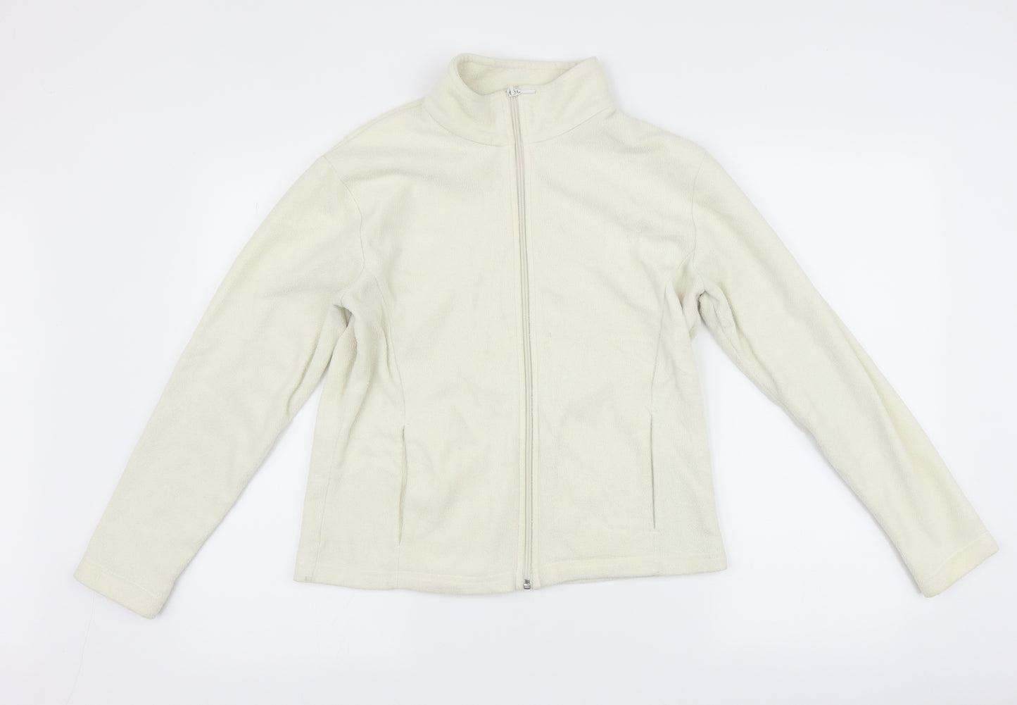 Marks and Spencer Womens White   Full Zip Jumper Size 14
