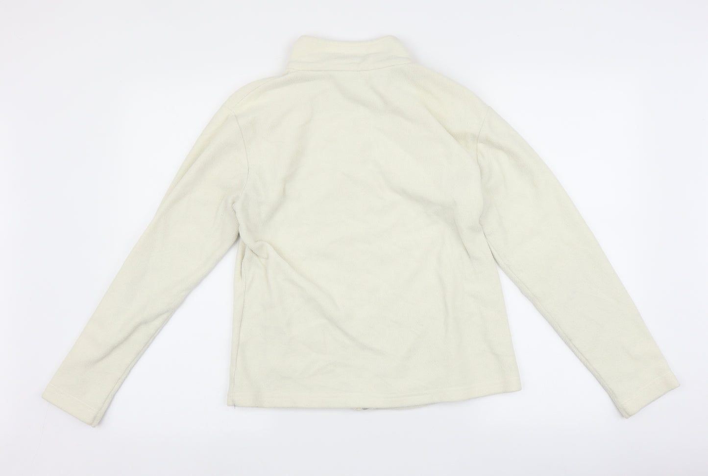 Marks and Spencer Womens White   Full Zip Jumper Size 14