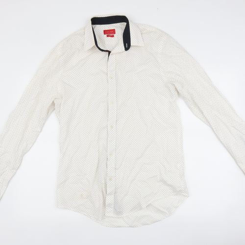 Zara Mens White    Button-Up Size L