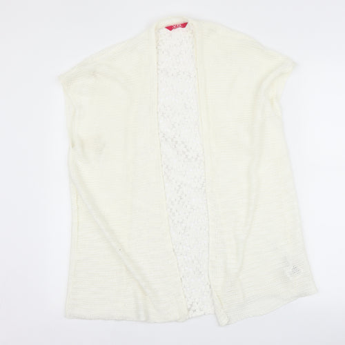 yd Girls White   Cardigan Jumper Size 10-11 Years