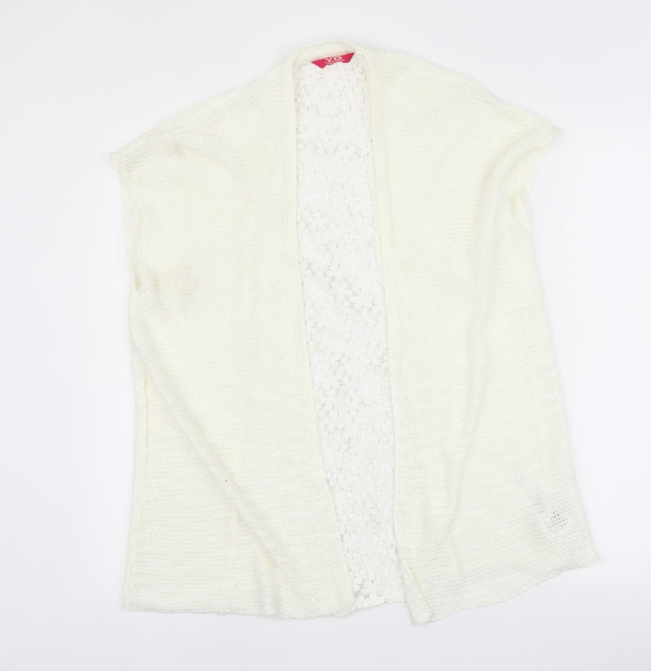 yd Girls White   Cardigan Jumper Size 10-11 Years