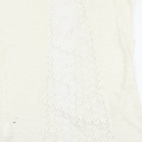 yd Girls White   Cardigan Jumper Size 10-11 Years