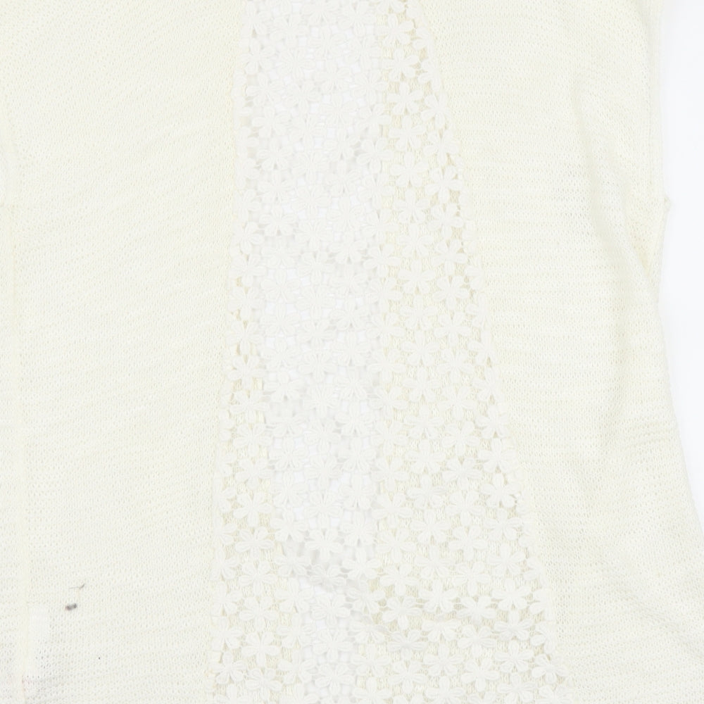 yd Girls White   Cardigan Jumper Size 10-11 Years