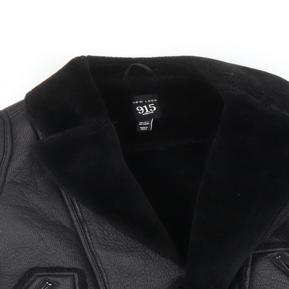 New Look Girls Black   Jacket Coat Size 10-11 Years