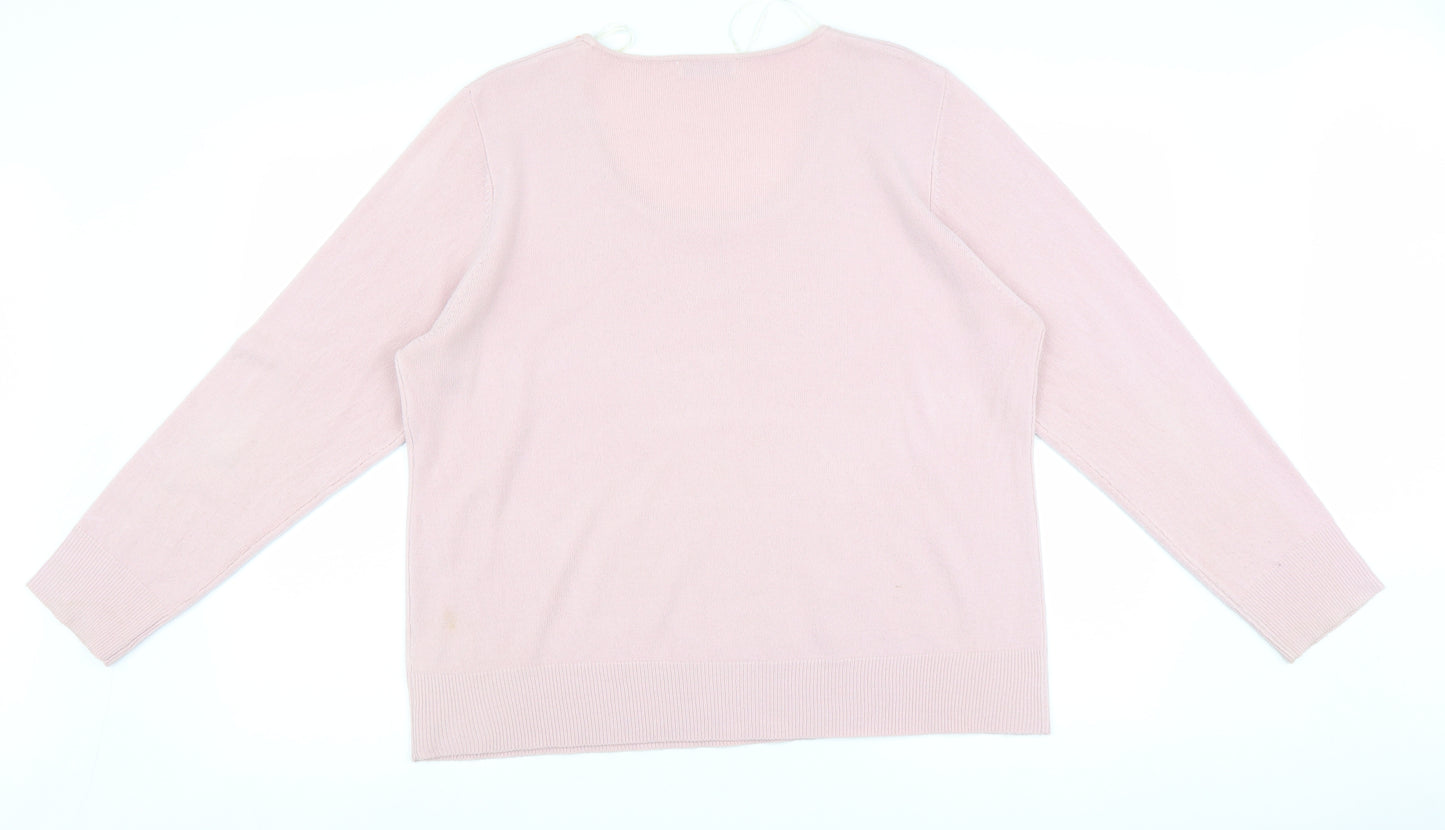 Bonmarché Womens Pink   Pullover Jumper Size XL