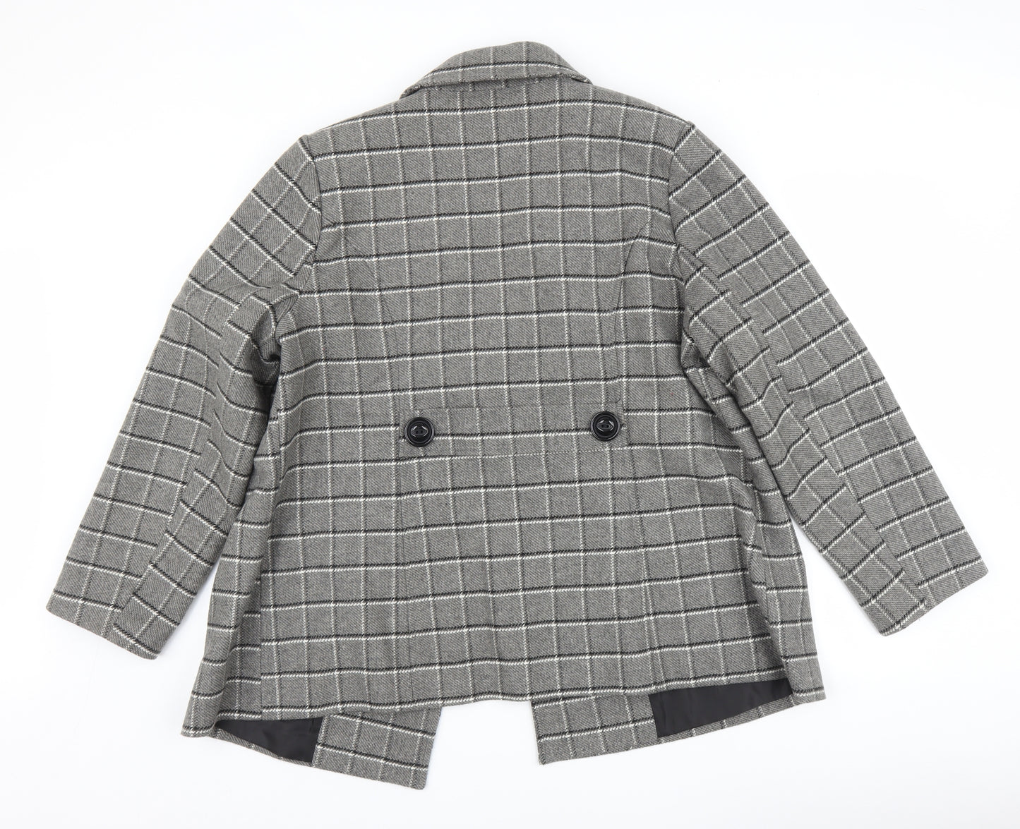 Classic Womens Grey Check  Jacket Coat Size 18