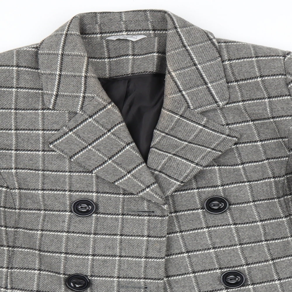 Classic Womens Grey Check  Jacket Coat Size 18