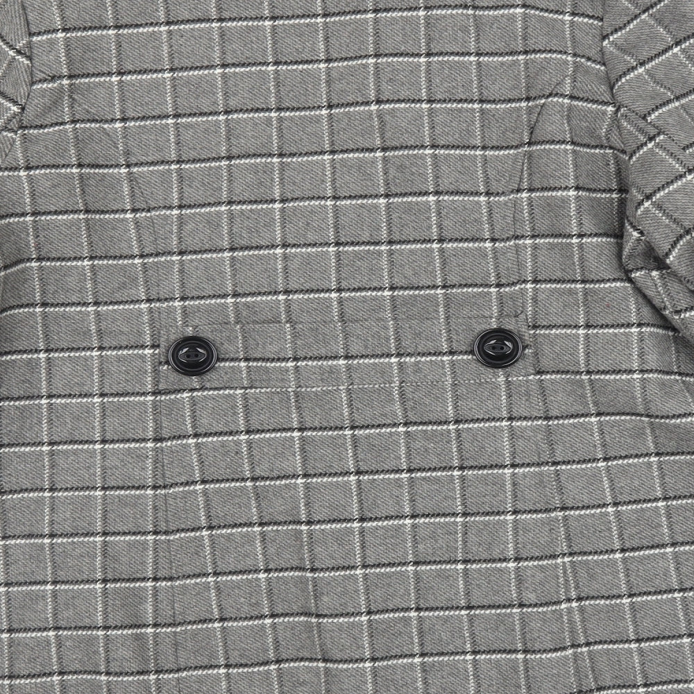 Classic Womens Grey Check  Jacket Coat Size 18