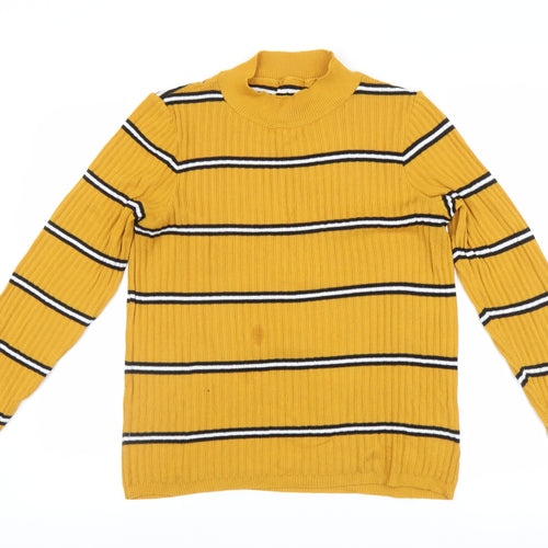 Primark Womens Yellow Striped  Pullover Jumper Size XL