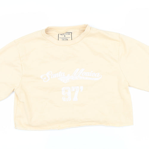 PRETTYLITTLETHING Womens Yellow   Pullover Sweatshirt Size S